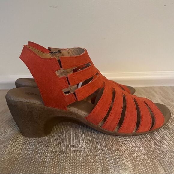 Eric Michael Red/Orange Suede Lara Strappy Sandal Made in Portugal Sz 41 EU - Picture 8 of 16